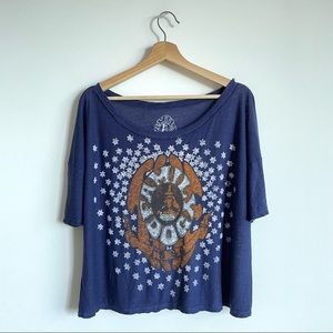 Family Dog 1966 blue boxy oversized women Medium t-shirt with short sleeves